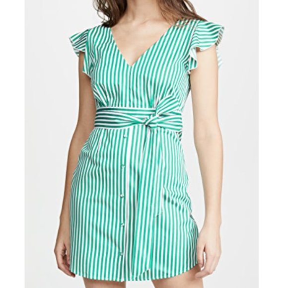 BB Dakota Dresses & Skirts - NWT BB Dakota Peppermint Stripe Tie Shirt Dress